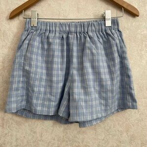 Brandy Melville women's small blue plaid shorts